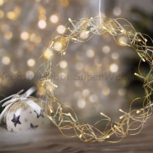 Fénykoszorú elemes, 30 cm 40 LED