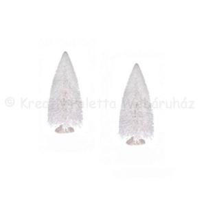 Fenyő dekoráció 6 cm 2 db - fehér