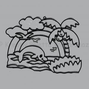 Fényvarázs ablakkép - tengerpart 15 x 12 cm