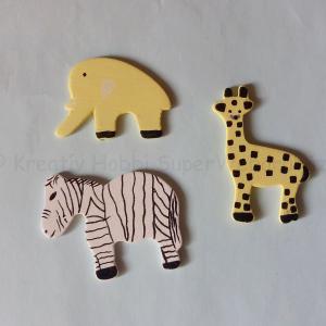 Festett fafigura - állatok 3 db