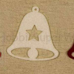Filcfigura - harang, csillag mintás 14 cm