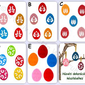 Filcfigura - húsvéti tojások kivágott mintával