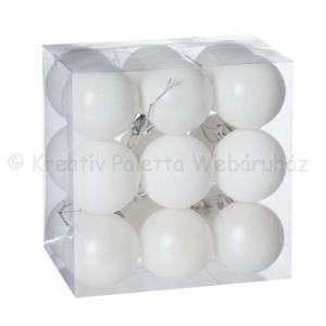 Gömbdísz fehér, 5 cm 18 db