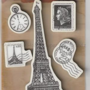 Gumi pecsételő - Eiffel torony, postcard 10 x 15 cm