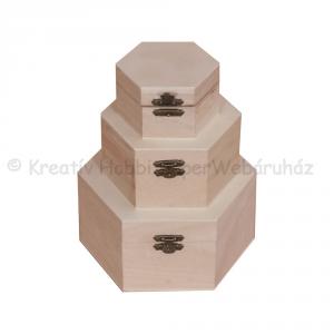 Hatszög alakú doboz, 3 db-os szett 16 x 16 x 8 cm