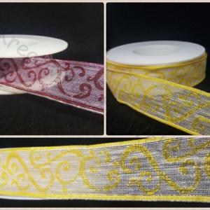 Inda mintás drótos dekor szalag 25 mm