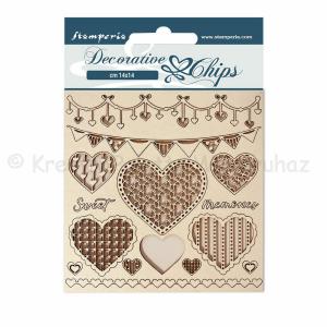 Karton chipboard 14 x 14 cm - DayDream szívek