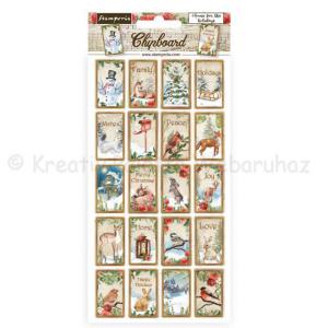 Karton chipboard - téli kártyák - Romantikus otthon