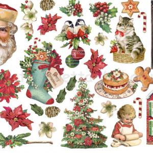 Karton öntapadó kivágott formák - klasszikus karácsony