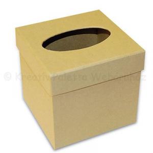 Karton papírzsebkendő tartó 12,7 x 12,7 x 12 cm