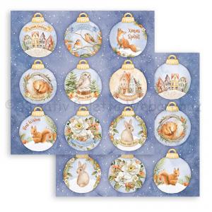 Kétoldalas papír - karácsonyi gömbök, Winter Valley