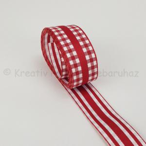 Kétoldalas textil szalag 2,5 cm - piros
