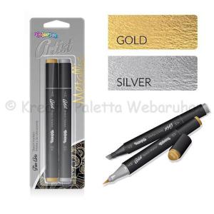 Kétvégű filctoll készlet arany/ezüst - Colorino Artist