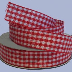 Kockás szalag 20 mm - piros