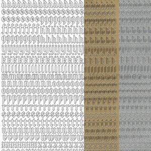 Kontúrmatrica -  abc kisbetűk - iniciálé, ezüst