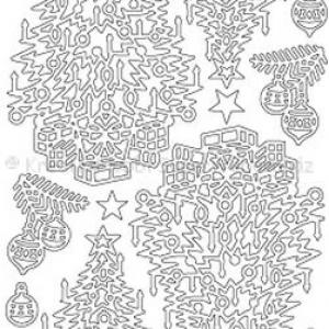 Kontúrmatrica - karácsony, fenyők