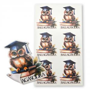 Matrica - ballagásra 6 db - bagoly