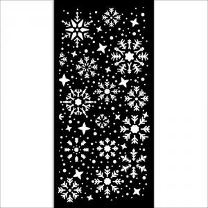 MEDIA Stencil 12 x 25 cm/ 0,25 mm - Gear up for Christmas snowflakes