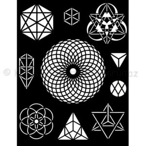MEDIA Stencil 20 x 25 cm/ 0,25 mm - Cosmos Infinity Symbols