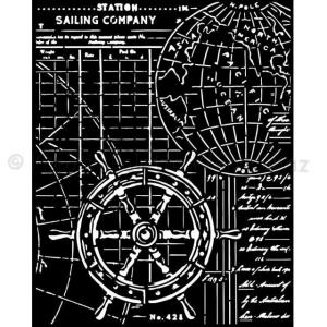 MEDIA Stencil 20 x 25 cm/ 0,25 mm - Songs of the Sea hajó kormány