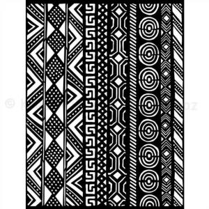 MEDIA Stencil 20 x 25 cm/ 0,25 mm - Szavanna törzsi motívumok