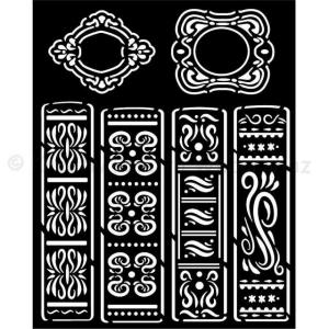 MEDIA Stencil 20 x 25 cm/ 0,25 mm - Vintage Library könyvek