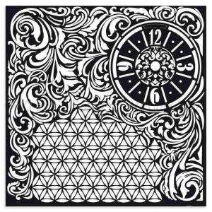 MEDIA Stencil 30 x 30 cm/ 0,25 mm - óra és textúra