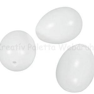 Műanyag tojás 8 cm, fehér