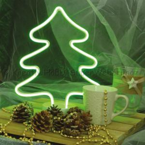 Neonfényű Világító ablak- vagy lakásdísz elemes - fenyő