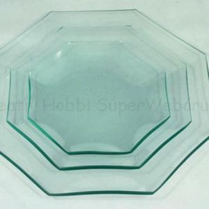 Nyolcszög alakú üvegtál, többféle méretben