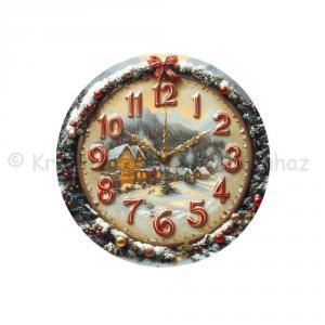 Nyomtatott fa tábla - karácsonyi óra 14,8 cm