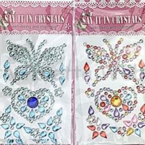 Öntapadó strassz - lepke, szív