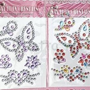 Öntapadó strassz - pillangó és virágok