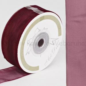 Organza szalag 38 mm - bordó