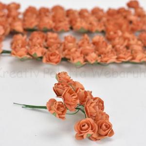 Papírvirág - rózsa 20 mm, 12 db - narancs