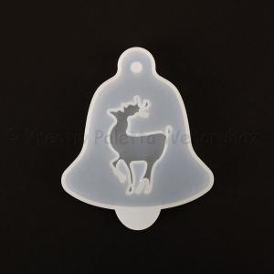 Professzionális szilikon öntőforma - karácsonyi dísz, harang 9,8 x 8,2 cm