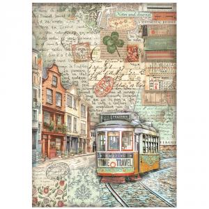 Rizspapír A/4 - Art of Travelling tram
