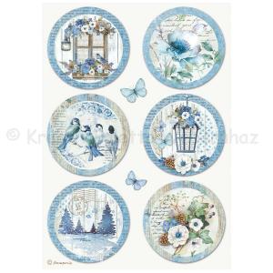 Rizspapír A/4 - Blue Land körök