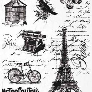 Rizspapír A/4 - Párizs, fekete fehér