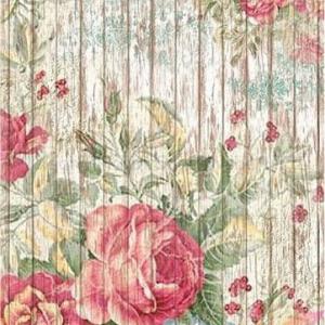 Rizspapír A/4 - rózsa, fa háttérrel