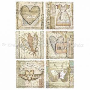 Rizspapír A/4 - szív keretek