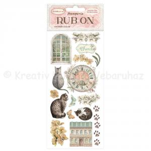 Rub-on, feldörzsölhető matrica - Orchids and Cats letters