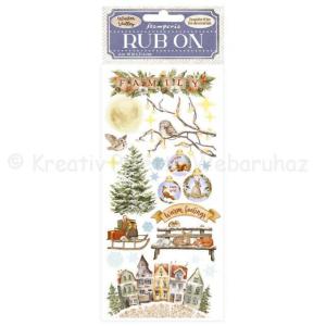 Rub-on, feldörzsölhető matrica - Winter Valley - tél