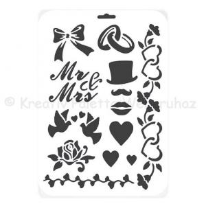 Stencil A/4 - esküvő minták