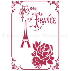 Stencil D, 20 x 15 cm - Voyage, utazás Franciaországban