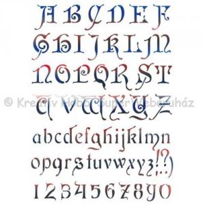 Stencil G, 21 x 29,7 cm - abc, betűk és számok - Liberty