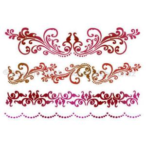 Stencil G, 21 x 29,7 cm - díszítő sorminták - Volutes