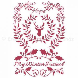 Stencil G, 21 x 29,7 cm - karácsonyi magyal füzérek