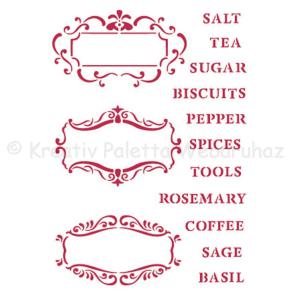 Stencil G, 21 x 29,7 cm - konyhai címkék, Kitchen tag