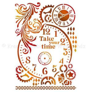 Stencil G, 21 x 29,7 cm - óra, fogaskerék